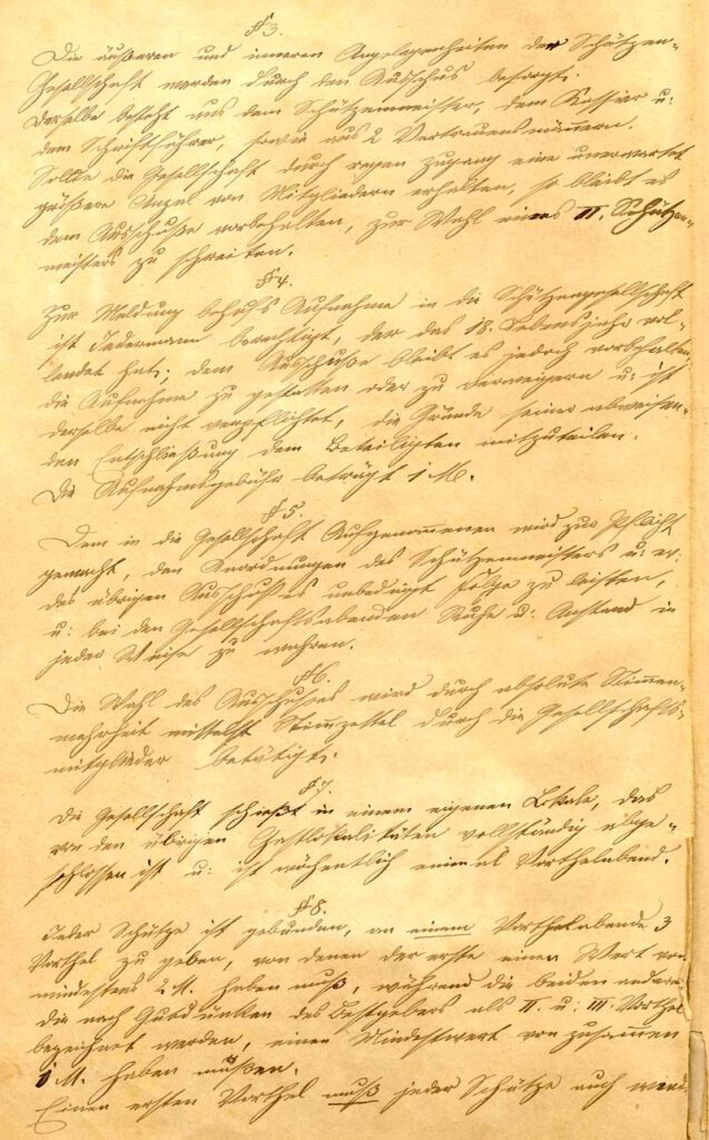 Gründungsprotokoll der Scharfschützen vom 10. Oktober 1890 - Original Seite 2